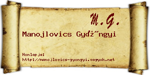 Manojlovics Gyöngyi névjegykártya